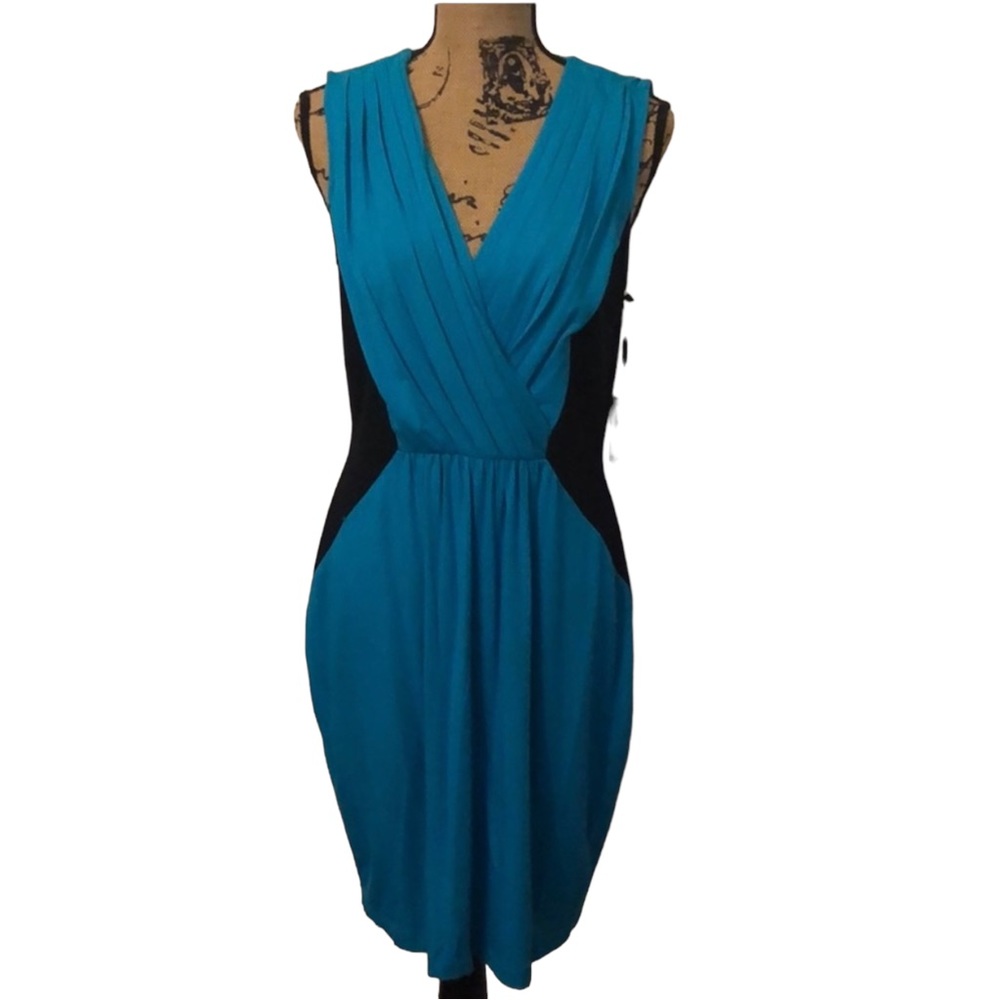 Calvin Klein Color Block, Illusion Dress. Black and Blue 💙🖤